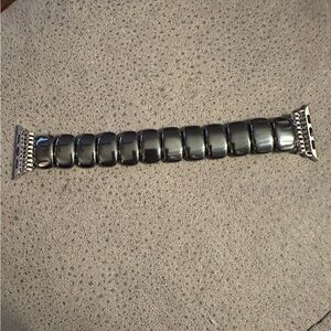 Women’s Black Hemitite bead stretch Watch Band